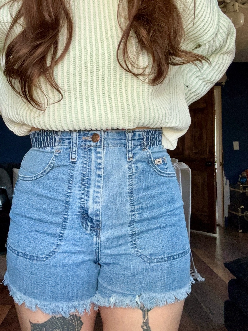 Lee High-Rise Paperbag Waist Light Blue Denim Shorts